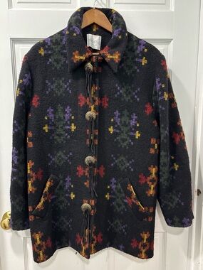 Vtg Doncaster Women’s Wool Blend Aztec Southwestern Jacket Size 12 USA Made EUC